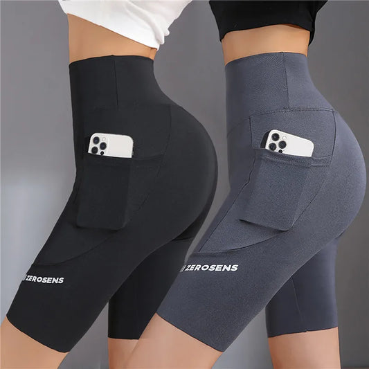 Women's High-Waist Sports Shorts - Fitness Tights for Yoga, Cycling, and Gym