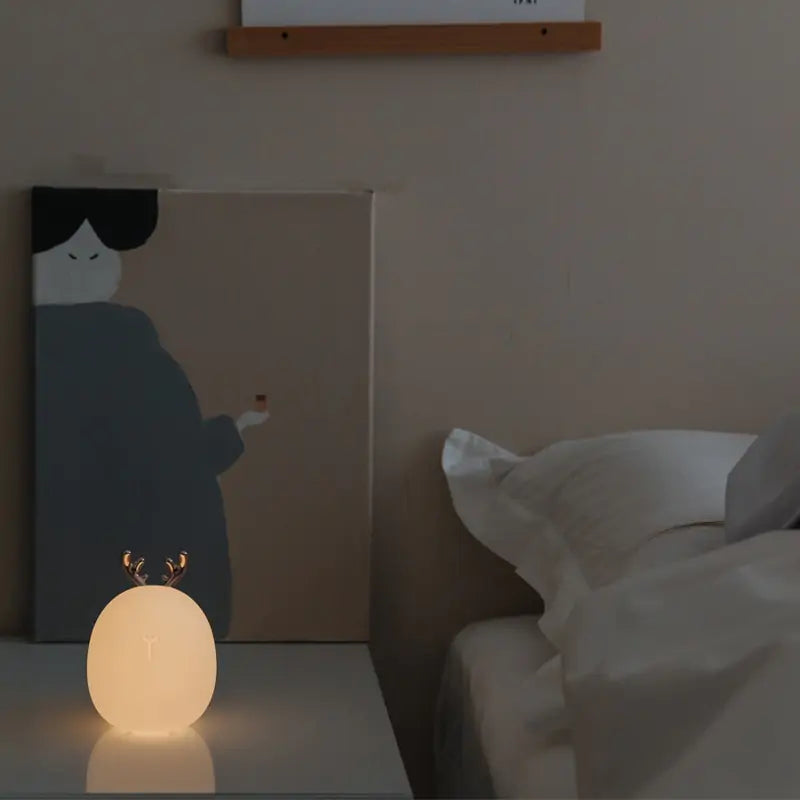 Deer Rabbit LED Night Light - Adjustable Colors, Touch Sensor Control, USB-Rechargeable