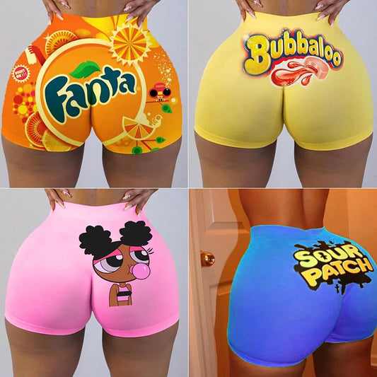Plus Size Sexy Women's Biker Shorts - High Waist Fashion 2021 Summer Sweat Pants