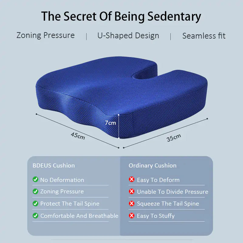 Gel Orthopedic Memory Foam U Coccyx Travel Seat Cushion - Ultimate Comfort On-the-Go