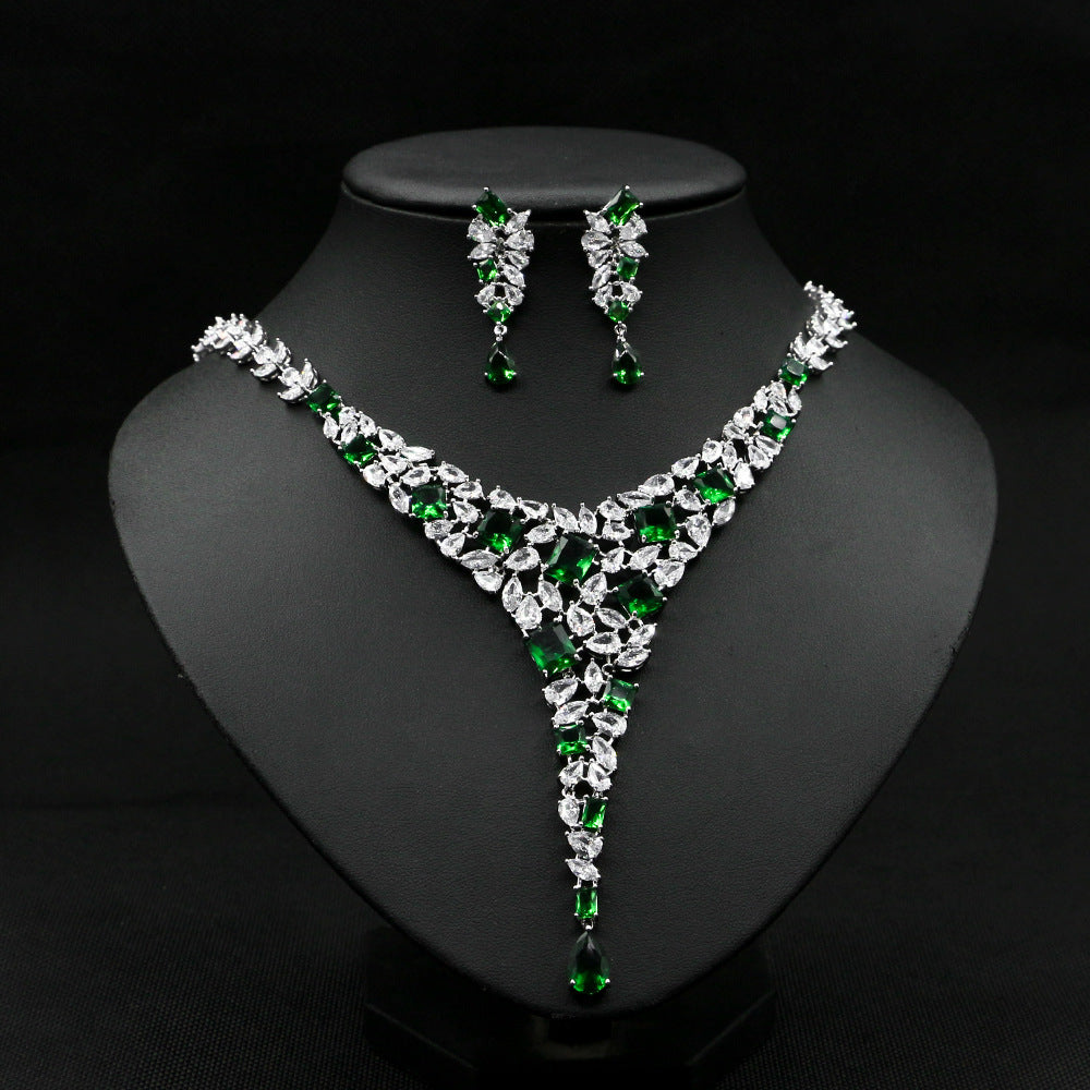 Complete Your Bridal Look: Zircon Necklace & Earring Sets