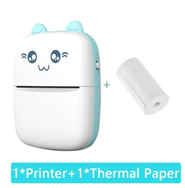 Portable Mini Thermal Printer - Compact, Lightweight, 200dpi High-Resolution Print Head Bluetooth-Compatible