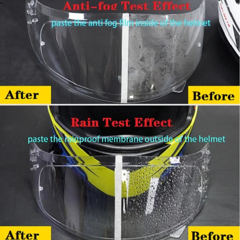 Motorcycle Helmet Anti-Fog Film - Clear Vision, Rainproof Coating