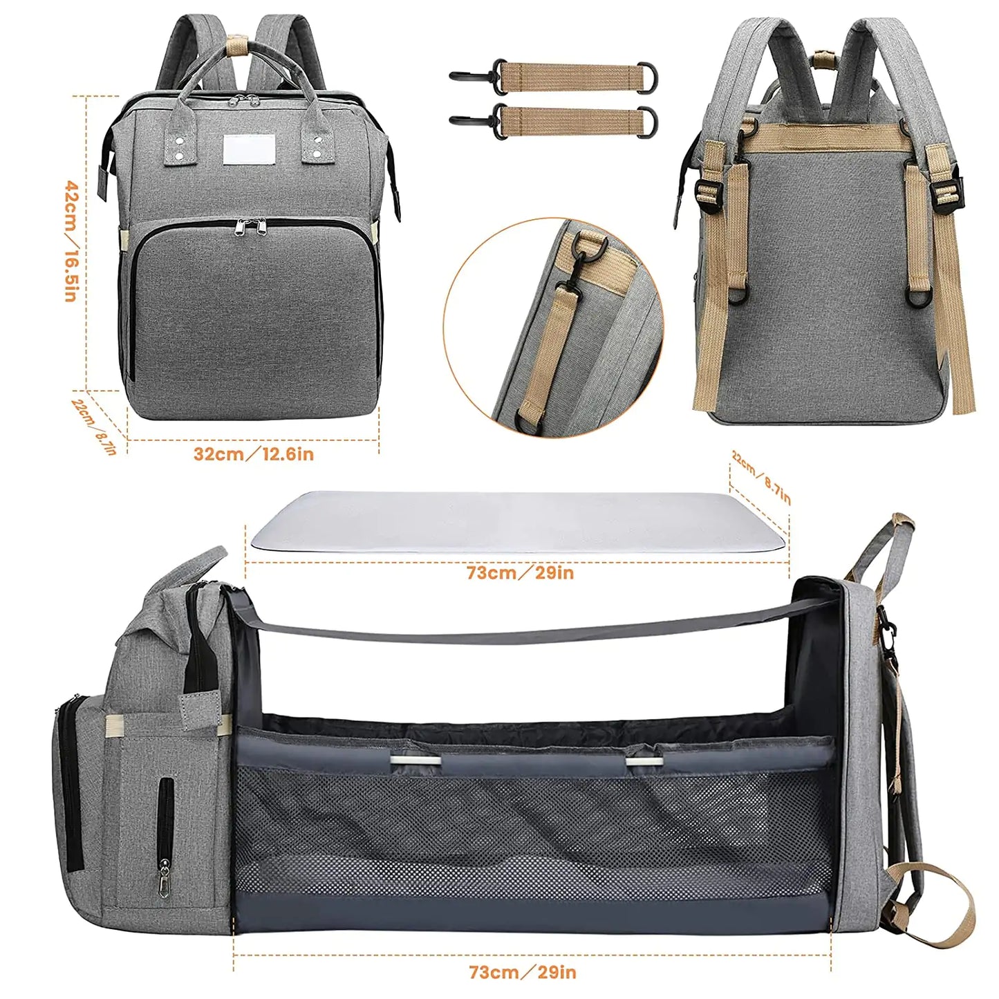 Baby Nappy Changing Bag - Ultimate Portable Changing Station for Travel
