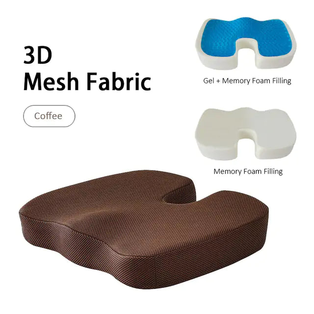 Gel Orthopedic Memory Foam U Coccyx Travel Seat Cushion - Ultimate Comfort On-the-Go