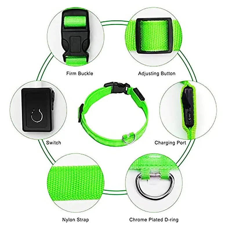 Light Up the Night: LED Glowing Dog Collar for Maximum Safety