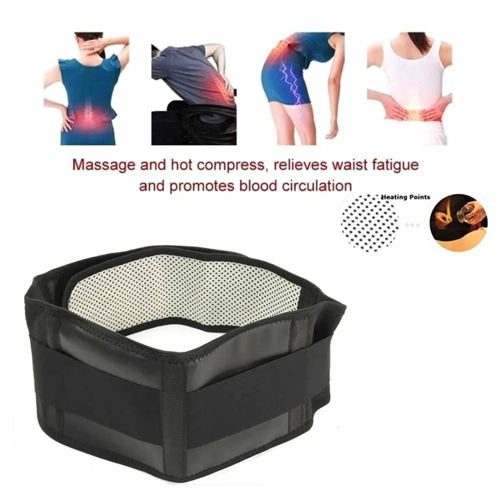 Magnetic Therapy Back Waist Support Belt - Self-Heating Massage Band for Enhanced Lumbar Support