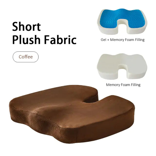 Gel Orthopedic Memory Foam U Coccyx Travel Seat Cushion - Ultimate Comfort On-the-Go