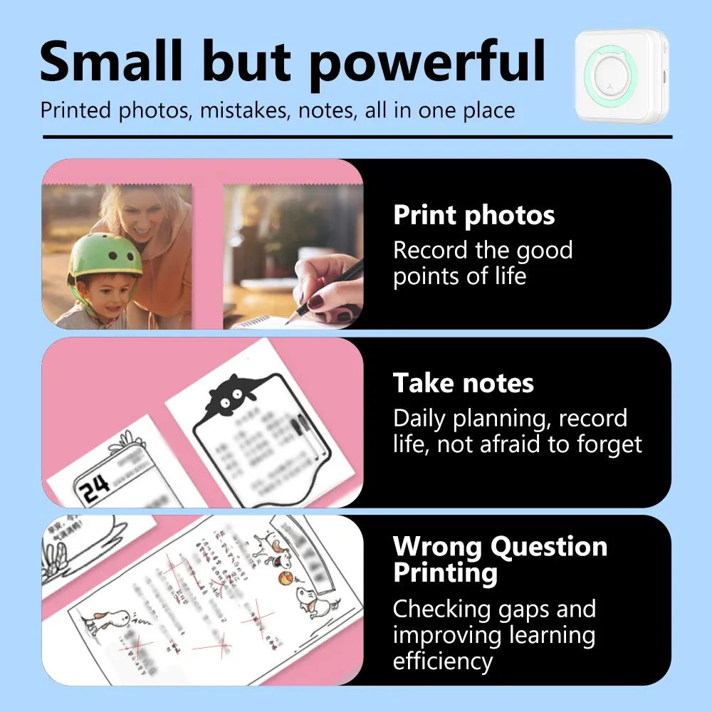 Olaf's Mini Thermal Printer - Portable, Wireless Sticker Printing with Bluetooth Connectivity