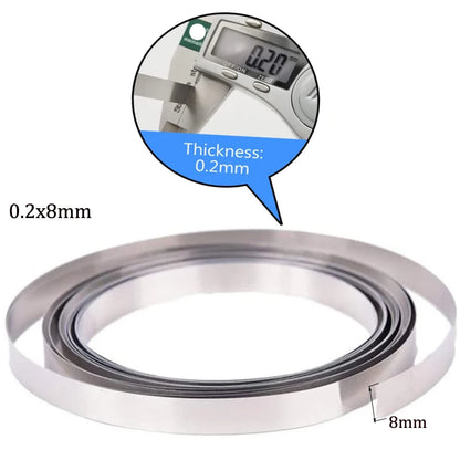 Nickel Strip for Li 18650 Battery Packs - Available in 1-10 Meter Lengths, 1P-4P for Spot Welding Machines