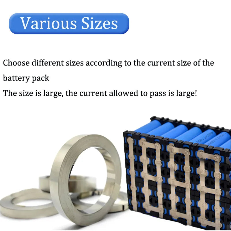 Nickel Strip Rolls for Li 18650 Batteries - Available in 1-10 Meters, 1P-4P Configurations for Spot Welding