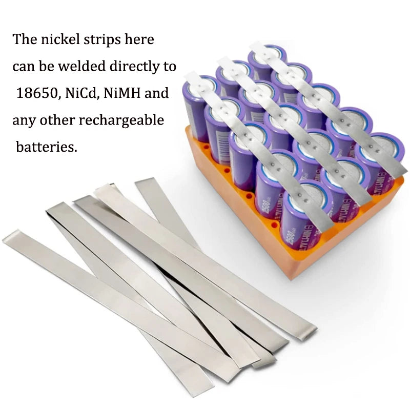 Nickel Strip for Li 18650 Battery Packs - Available in 1-10 Meter Lengths, 1P-4P for Spot Welding Machines