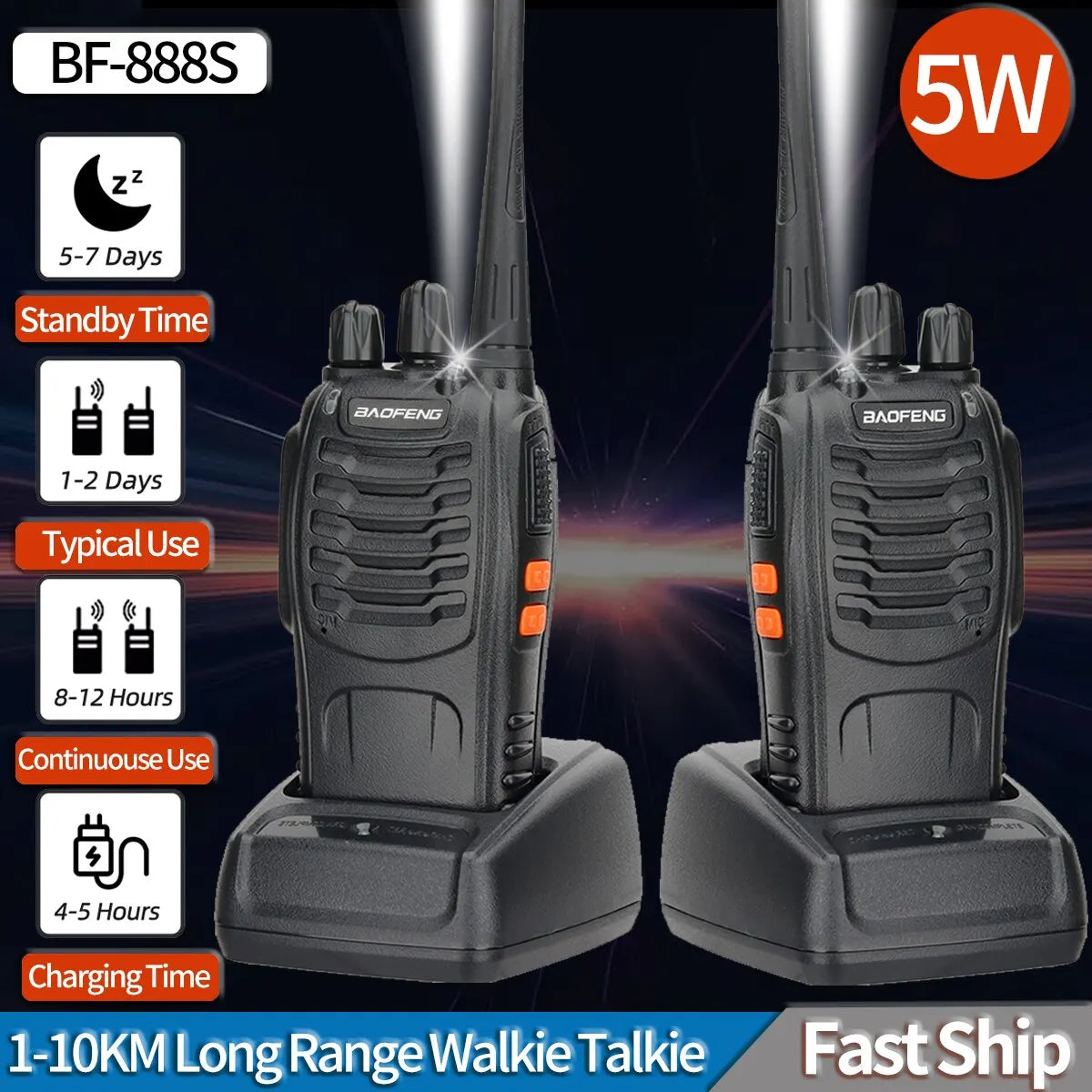 Baofeng BF-888S Walkie Talkie: Long Range, Affordable, 2-Pack