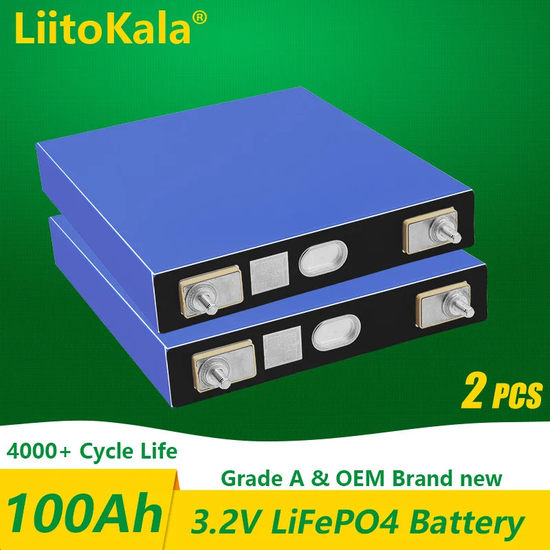 LiitoKala 3.2V LiFePo4 Batteries - Available in 105Ah, 30Ah, 50Ah for DIY 12V Solar Inverters, Electric Vehicles, Golf Carts