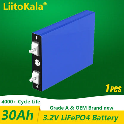 LiitoKala 3.2V LiFePo4 Batteries - Available in 105Ah, 30Ah, 50Ah for DIY 12V Solar Inverters, Electric Vehicles, Golf Carts