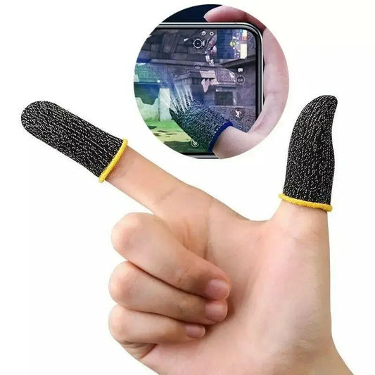 1 Pair Super Thin Gaming Finger Sleeves - Breathable Fingertips for PUBG Mobile and Other Touch Screen Games