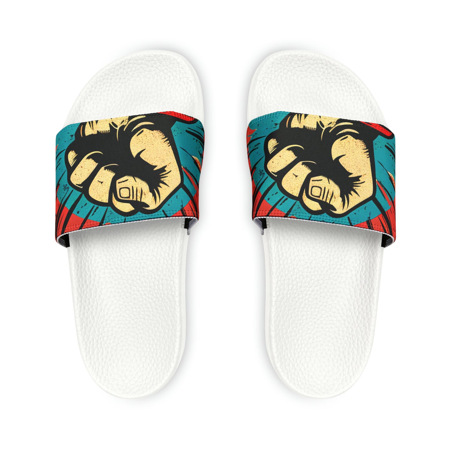 Vibrant Digital Art Men's PU Slide Sandals – Step Into Style!