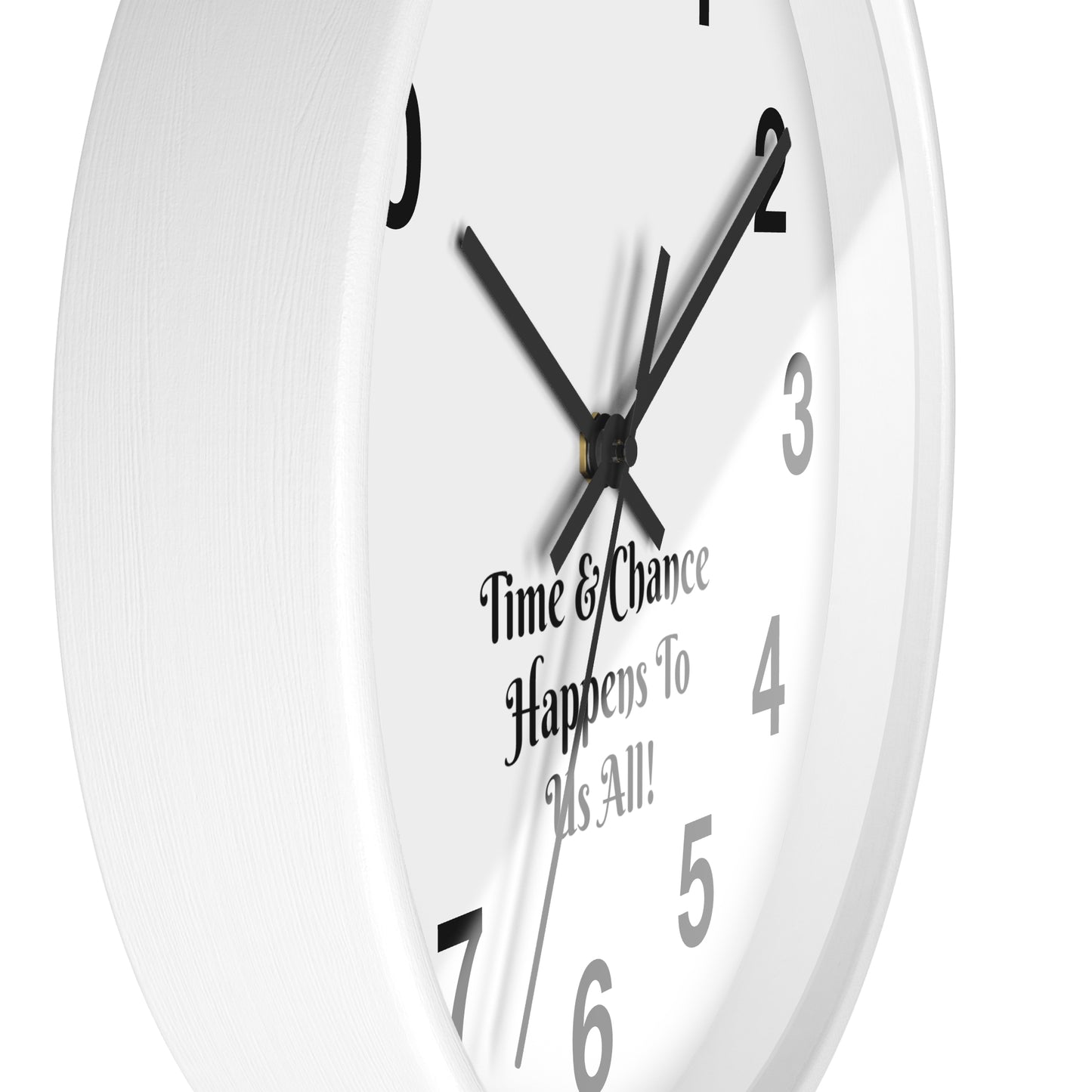 Discover the Timeless Elegance of "Time & Chance Happens To Us All!" Wall Clock