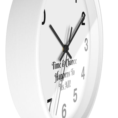 Discover the Timeless Elegance of "Time & Chance Happens To Us All!" Wall Clock