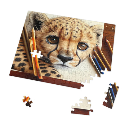 African Leopard Cub Jigsaw Puzzle: Wildly Captivating!  ( 252, 500, 1000-Piece)