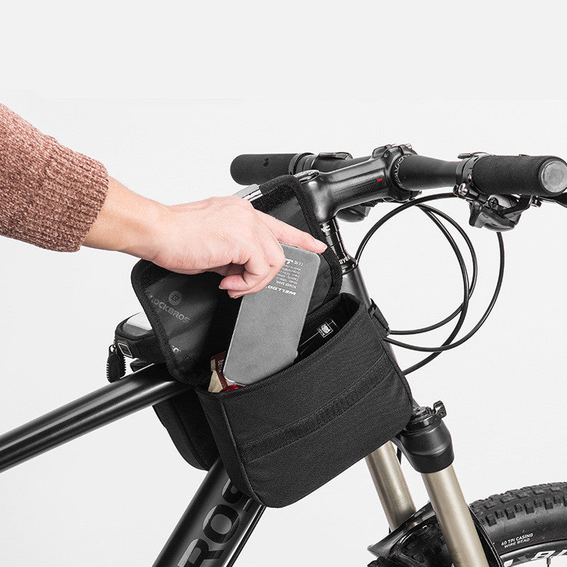 Ride Connected:  Rock Brothers Bike Bag with Phone Holder & Features