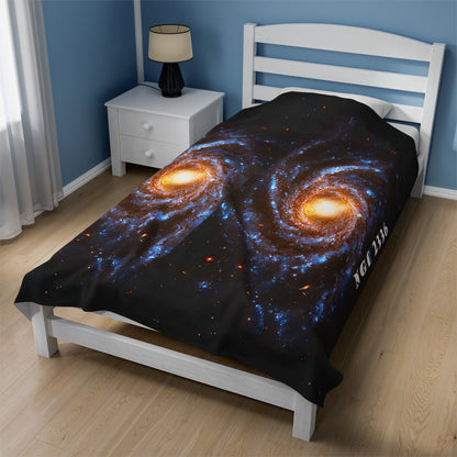 Actual Galaxy NGC 2936 Velveteen Plush Blanket: Personalized Warmth & Comfort