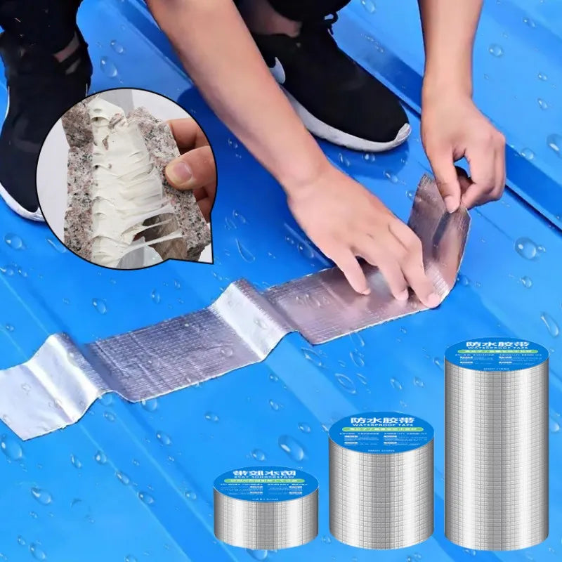 0M Foil Butyl Waterproof Tape - Roof Leakproof, High Temperature Resistance, Super Adhesive Duct Fix Tape for Pipes and Walls