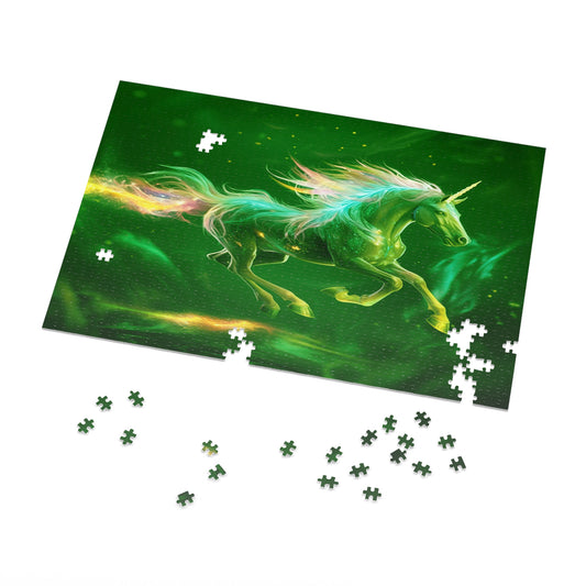 "The Magic Pony" Green Unicorn Jigsaw Puzzle (252, 500,1000-Piece) Right