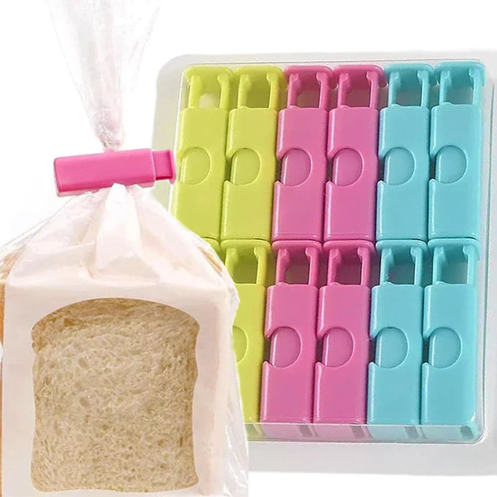 12-Pack Food Sealing Clips - Reusable Storage Bag Clips for Bread, Snacks, and More, Kitchen Organization Clamps