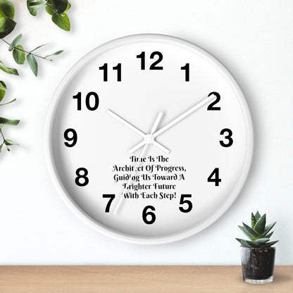 Progress Takes Time: Inspirational Architect Wall Clock