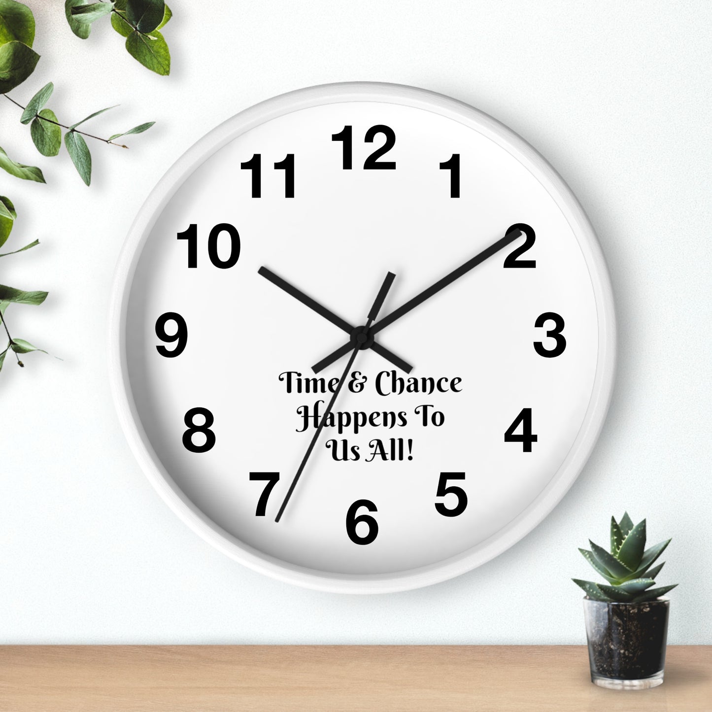 Discover the Timeless Elegance of "Time & Chance Happens To Us All!" Wall Clock