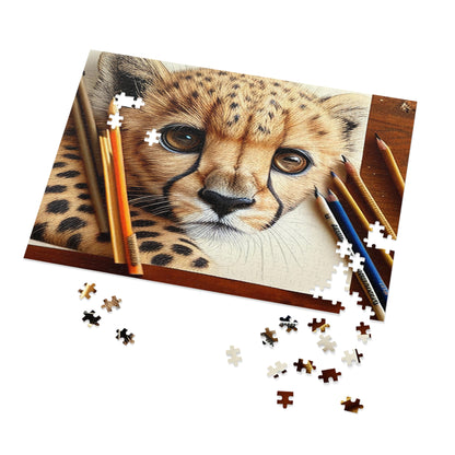 African Leopard Cub Jigsaw Puzzle: Wildly Captivating!  ( 252, 500, 1000-Piece)