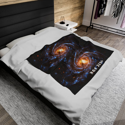 Actual Galaxy NGC 2936 Velveteen Plush Blanket: Personalized Warmth & Comfort