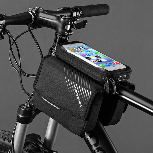 Ride Connected:  Rock Brothers Bike Bag with Phone Holder & Features