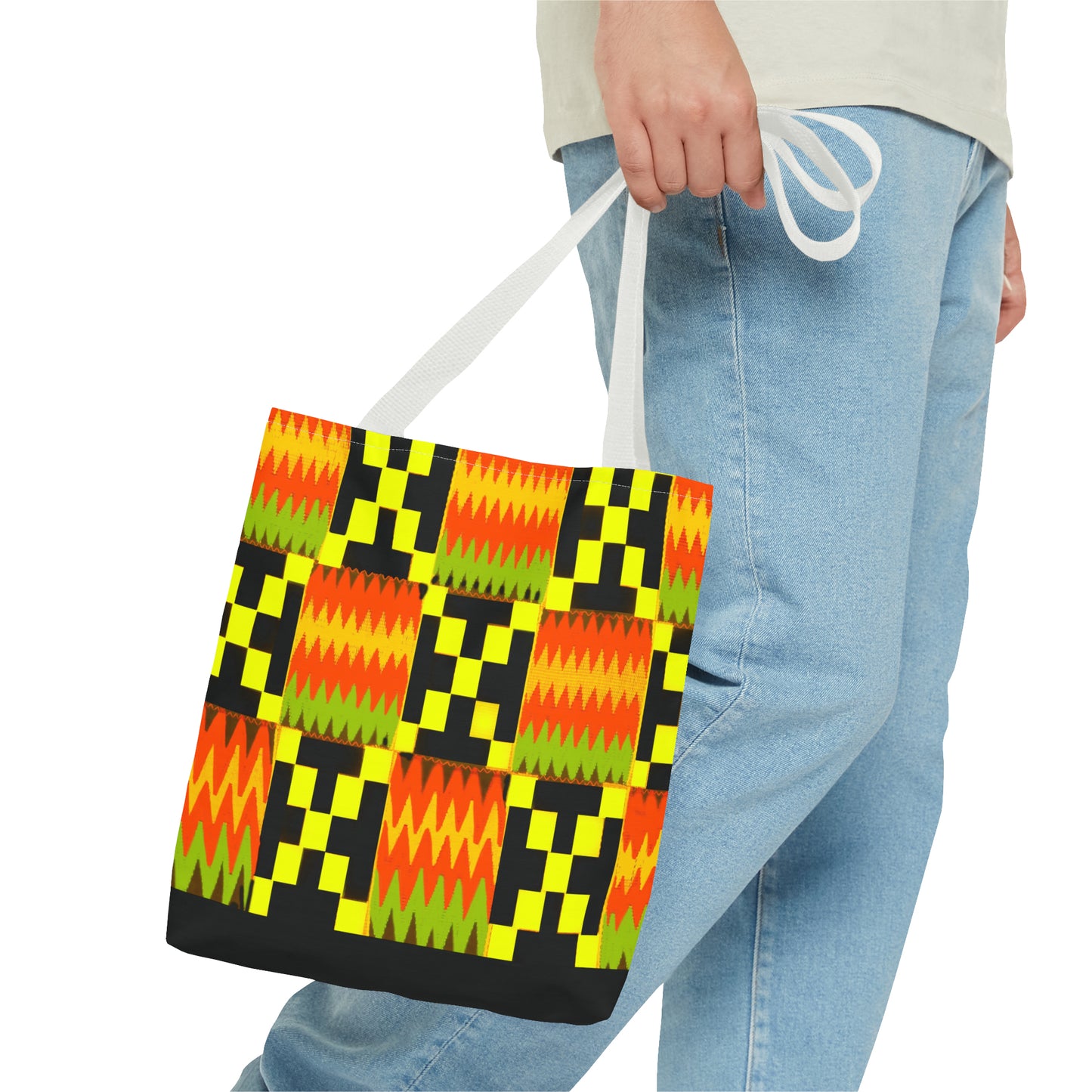 Kente Design Tote: Vibrant, Durable, & Available in 3 Sizes