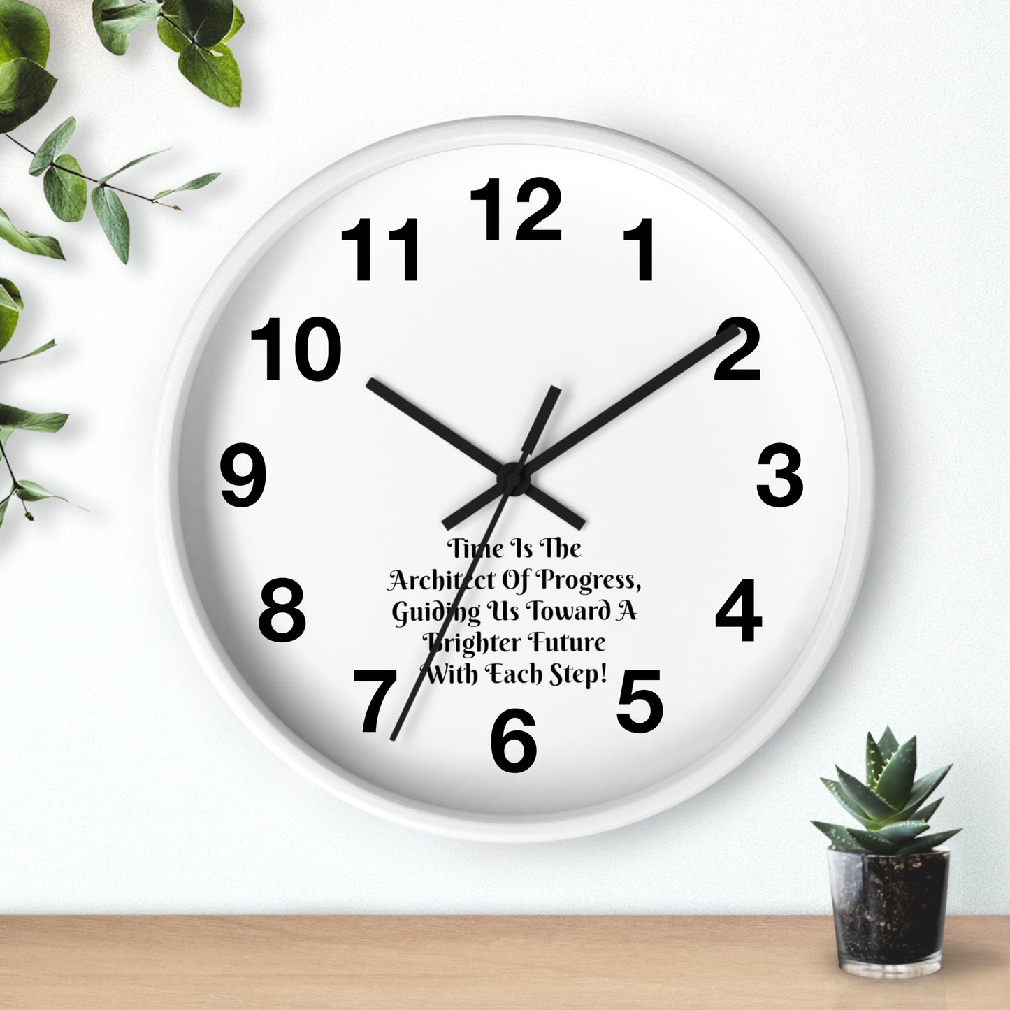 Progress Takes Time: Inspirational Architect Wall Clock