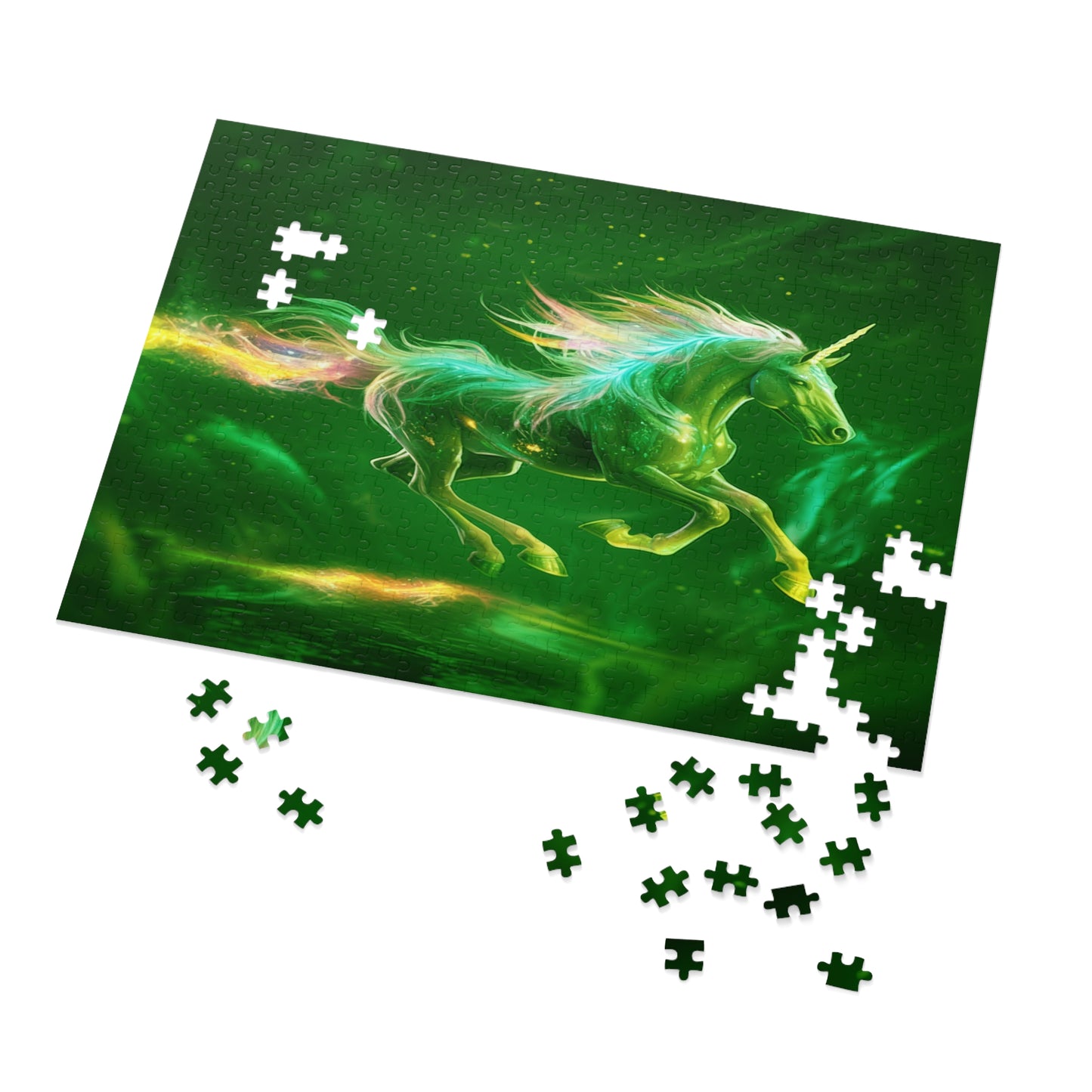 "The Magic Pony" Green Unicorn Jigsaw Puzzle (252, 500,1000-Piece) Right