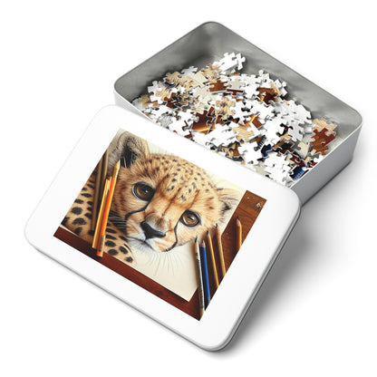 African Leopard Cub Jigsaw Puzzle: Wildly Captivating!  ( 252, 500, 1000-Piece)