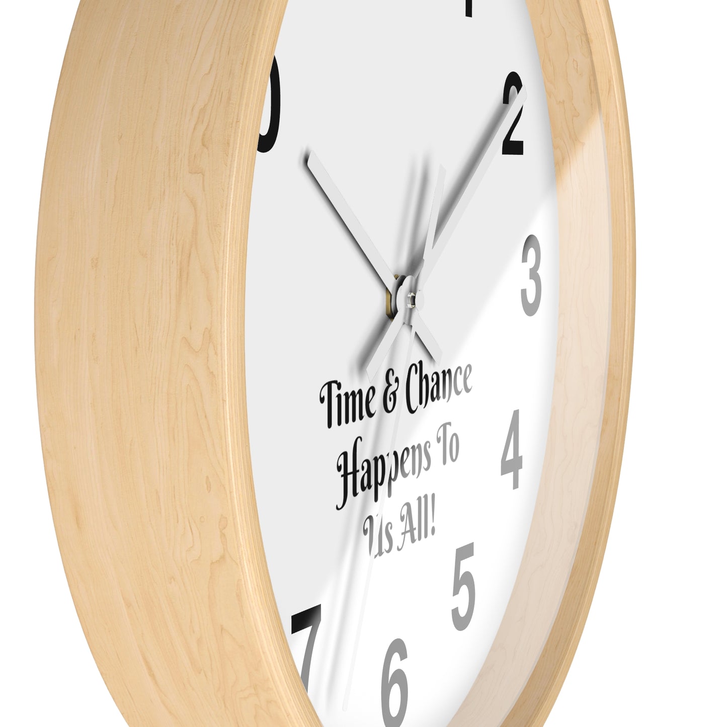 Discover the Timeless Elegance of "Time & Chance Happens To Us All!" Wall Clock