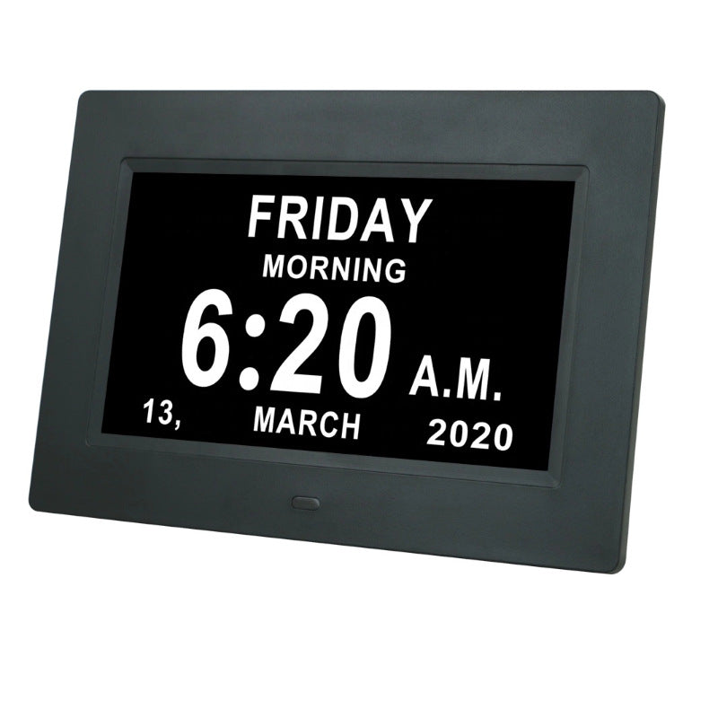 7-Inch Digital Clock and Photo Frame - Large Font Calendar with IPS HD Screen