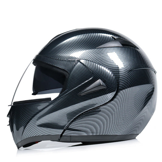 Open-Face Motorcycle Helmet:  Lightweight, Stylish Carbon Fiber Design