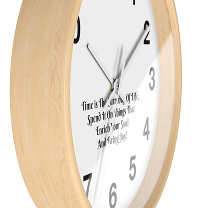 Time is the currency of life; spend it on things that enrich your soul and bring you joy! Clock Wall Clock Home Use!!