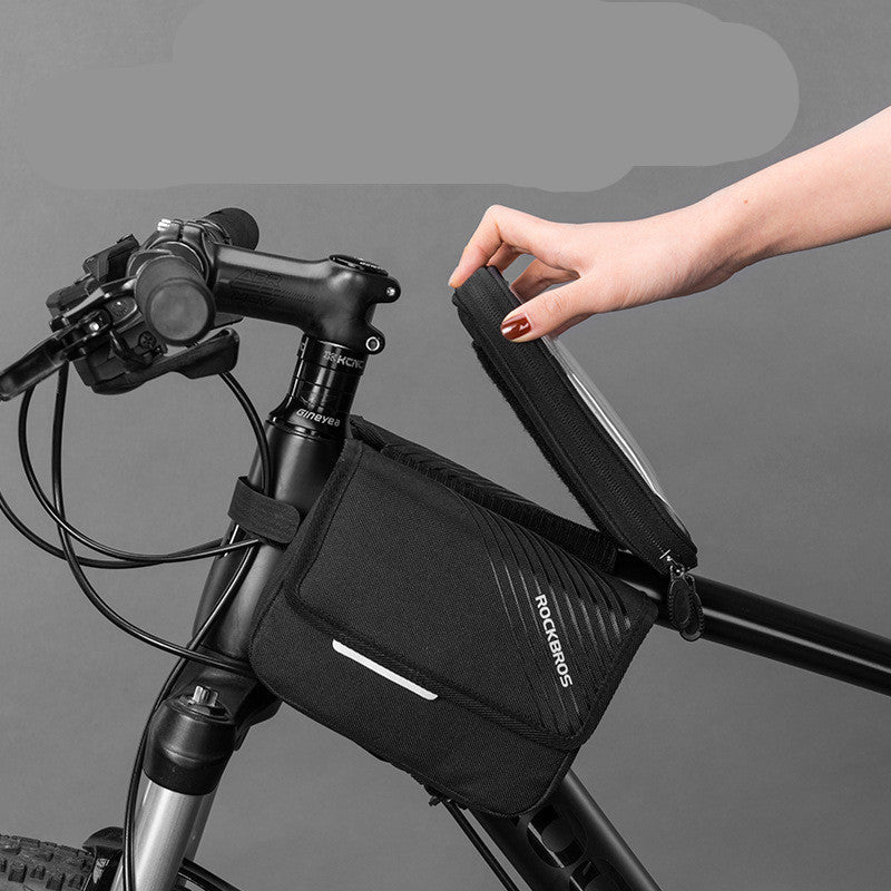 Ride Connected:  Rock Brothers Bike Bag with Phone Holder & Features