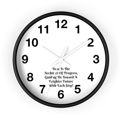 Progress Takes Time: Inspirational Architect Wall Clock