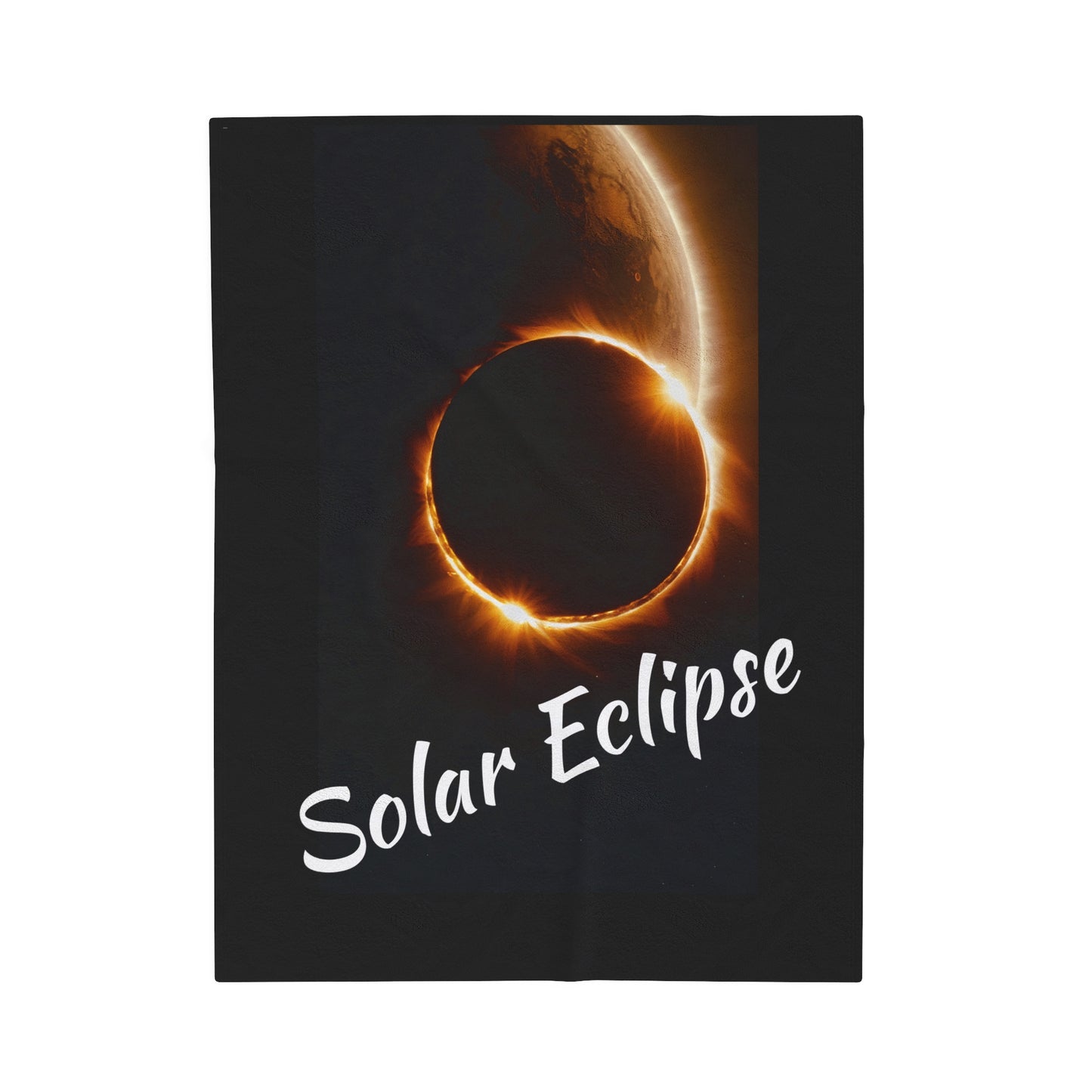 Solar Eclipse Velveteen Blanket: Luxurious Warmth, Cosmic Charm 60" × 80" $59.99