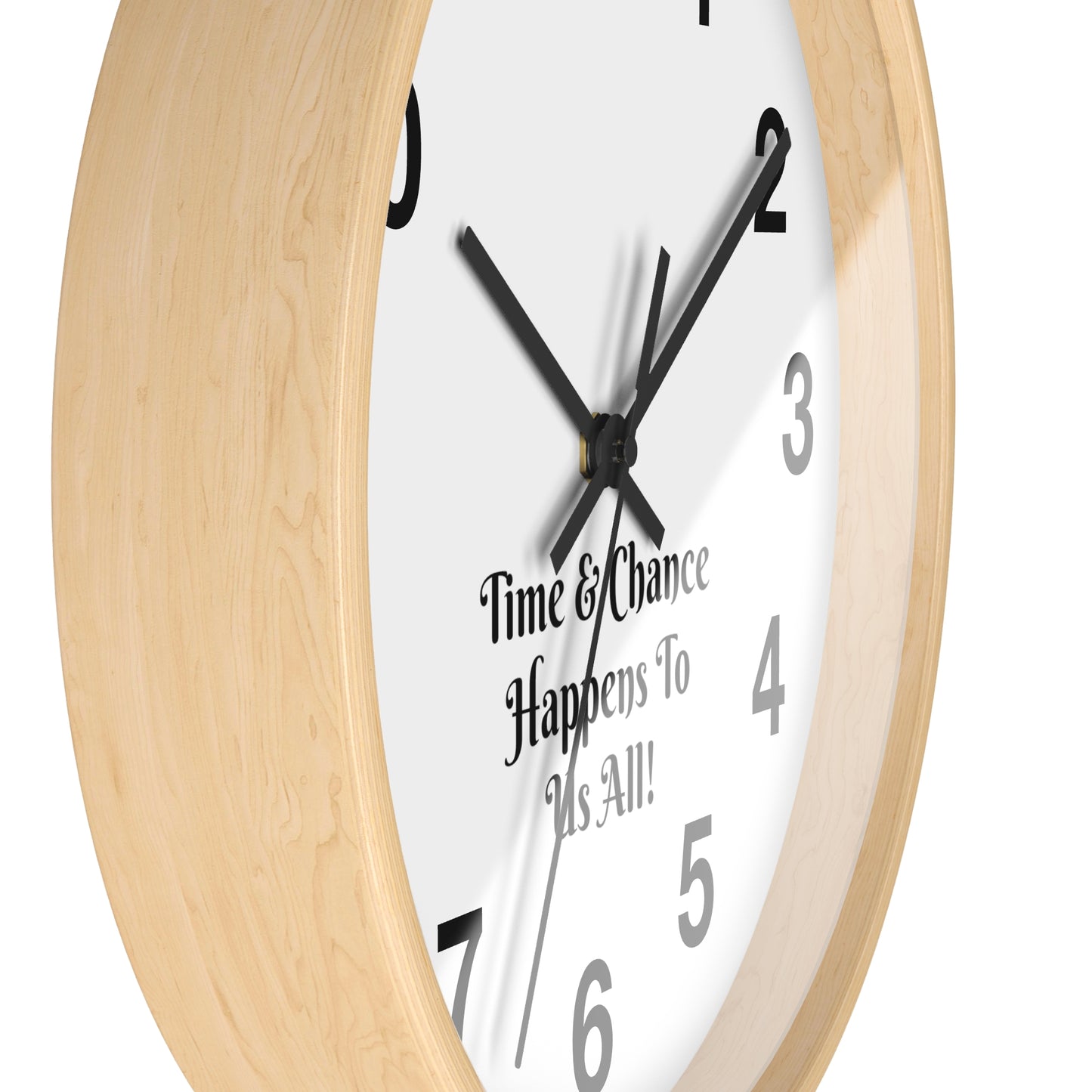 Discover the Timeless Elegance of "Time & Chance Happens To Us All!" Wall Clock