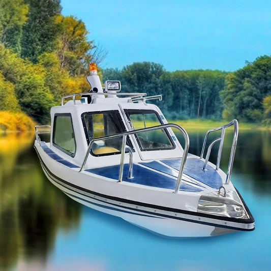 17ft/5.2m Fiberglass Jet Ski Wave Boat - Half-Closed Cabin Speed Boat for Sale