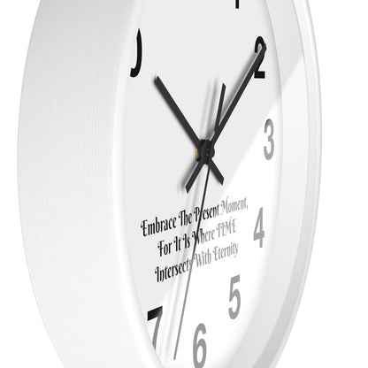 Embrace the Present: Mindfulness Wall Clock with Inspirational Quote