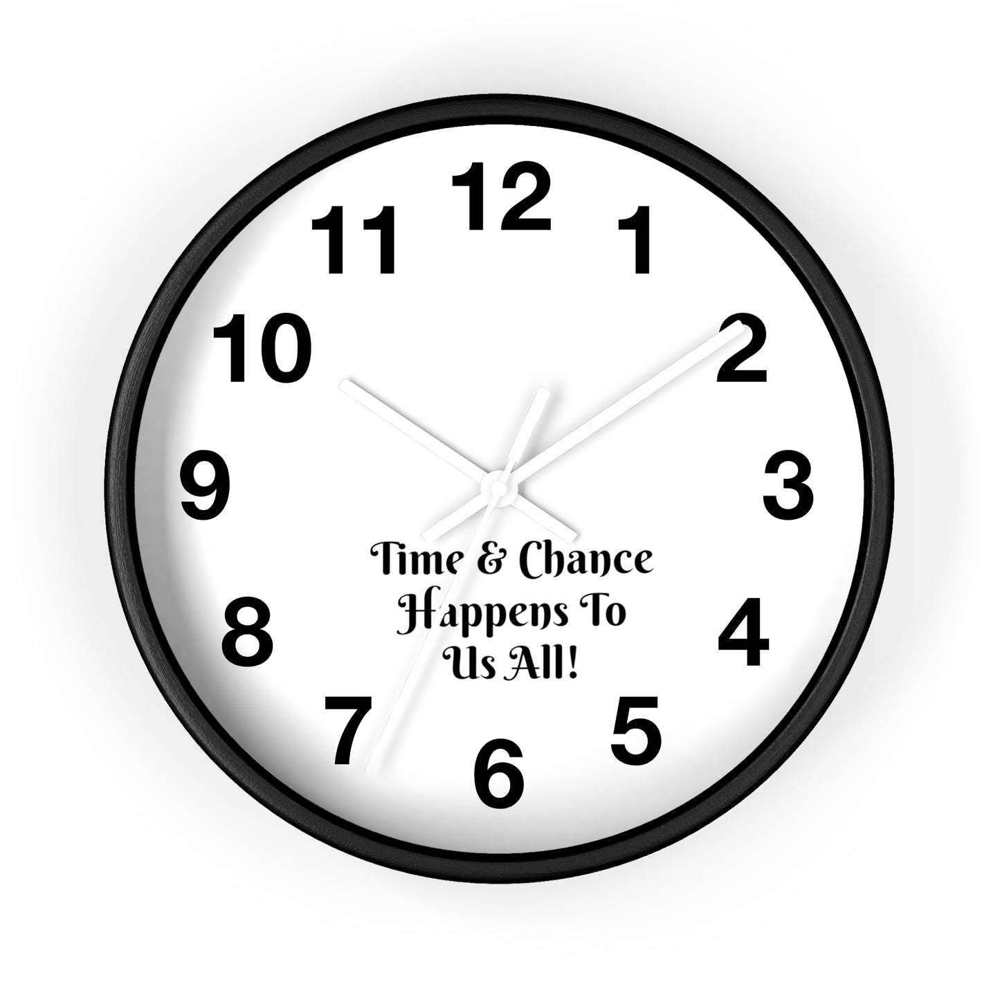 Discover the Timeless Elegance of "Time & Chance Happens To Us All!" Wall Clock