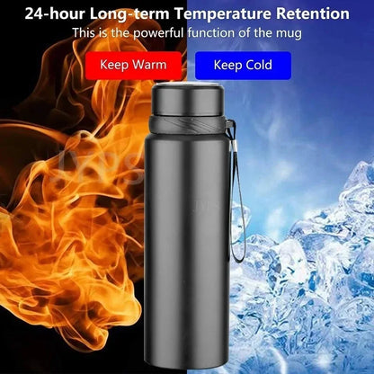 1L Thermal Water Bottle - Stainless Steel Thermos for Water, Tea, Coffee, Keeps Cold and Hot, Vacuum Flask